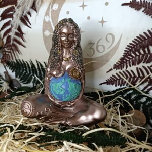 Estatua de la Diosa Gaia Madre Tierra Color Verde o Bronce