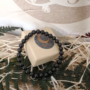 Pulsera Elástica Obsidiana Bola 6 mm