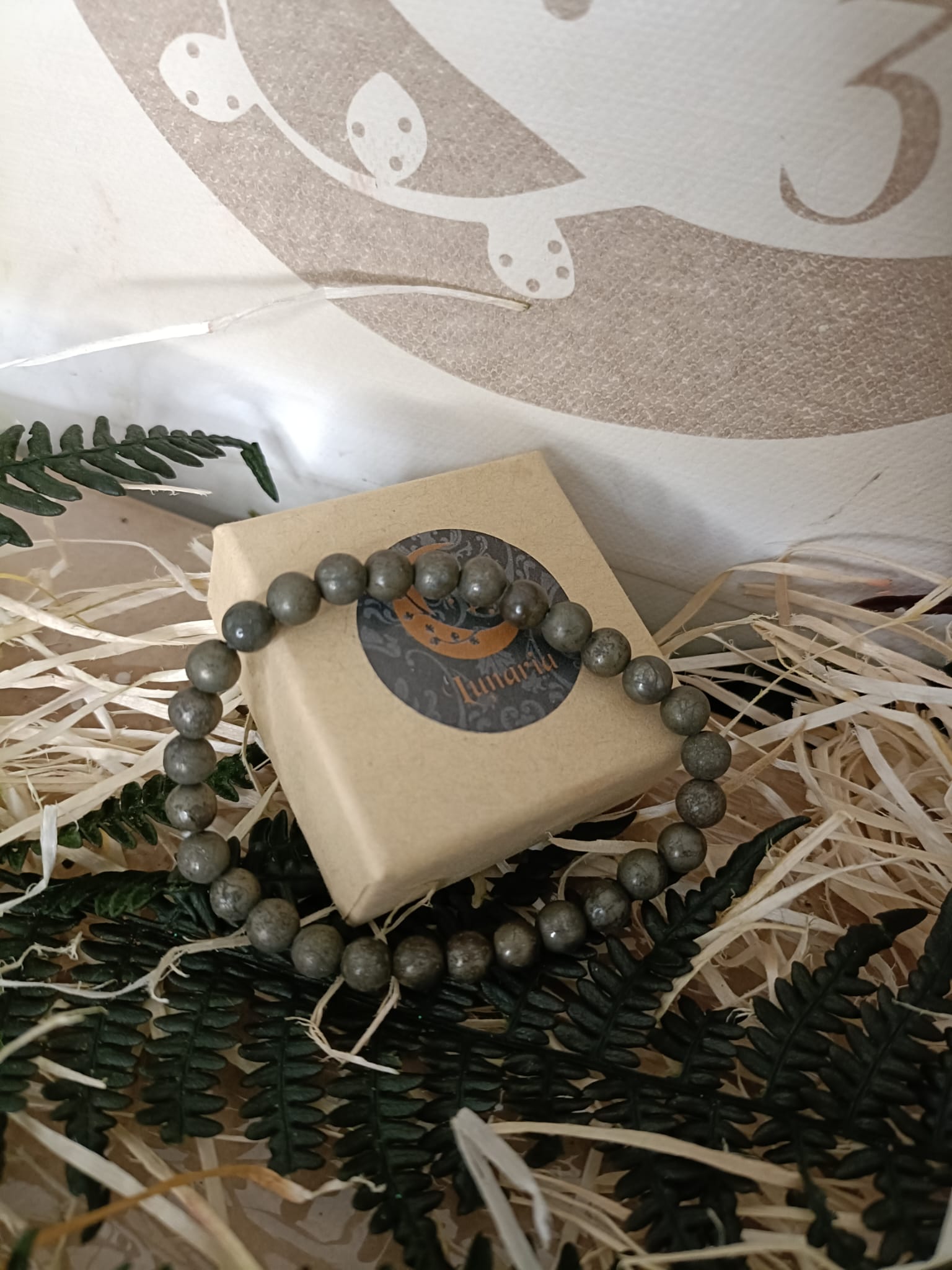 Pulsera Elástica Pirita Bola 6 mm