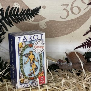 Tarot Rider Waite Mini Edición Azul con la Cruz Rosada (Español)