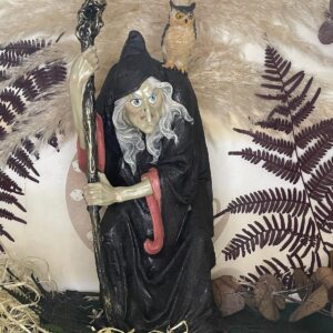 Figura de Bruja con Lechuza 30 cm