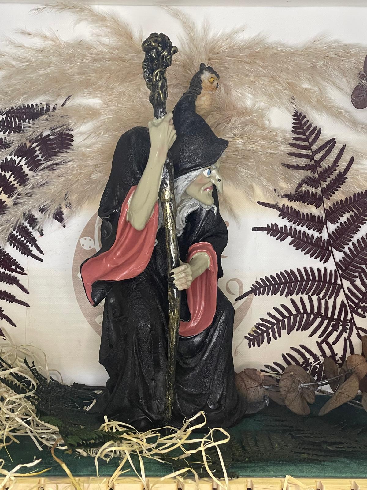 Figura de Bruja con Lechuza 30 cm - Imagen 3