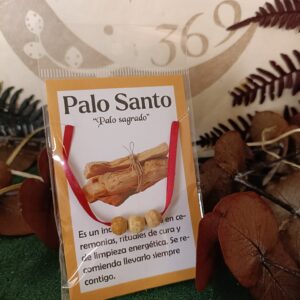 Pulsera 3 Bolas Palo Santo con Cuerda Roja