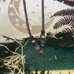 Cordón con Ágata Negra Bandeada y Ojo de Tigre