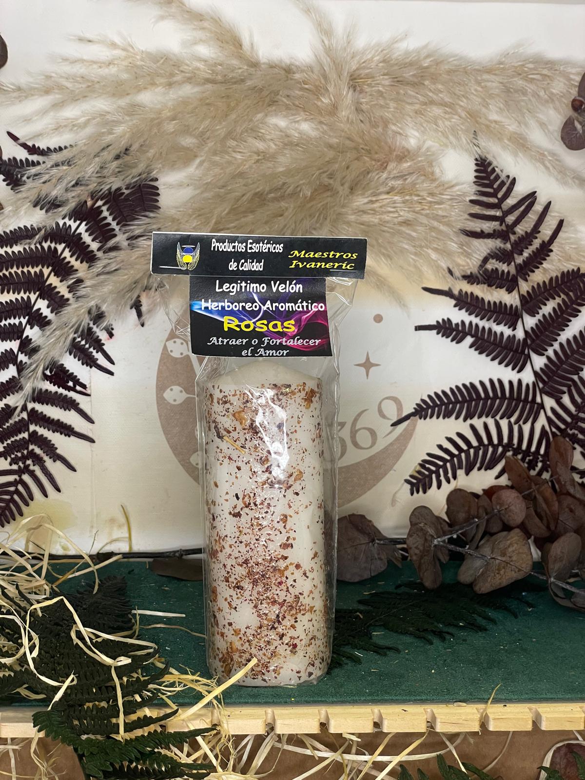 Velón Herbóreo y Aromático de Rosas