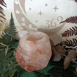 Portavela de Té de Cristales de Sal del Himalaya,