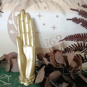 Quemador de Incienso Mano Cerámica Dorada