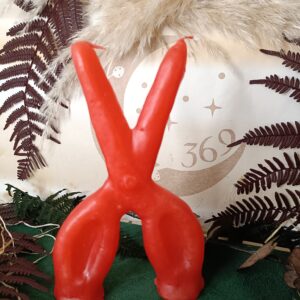 Vela Tijera de Cera Roja 12x21 cm