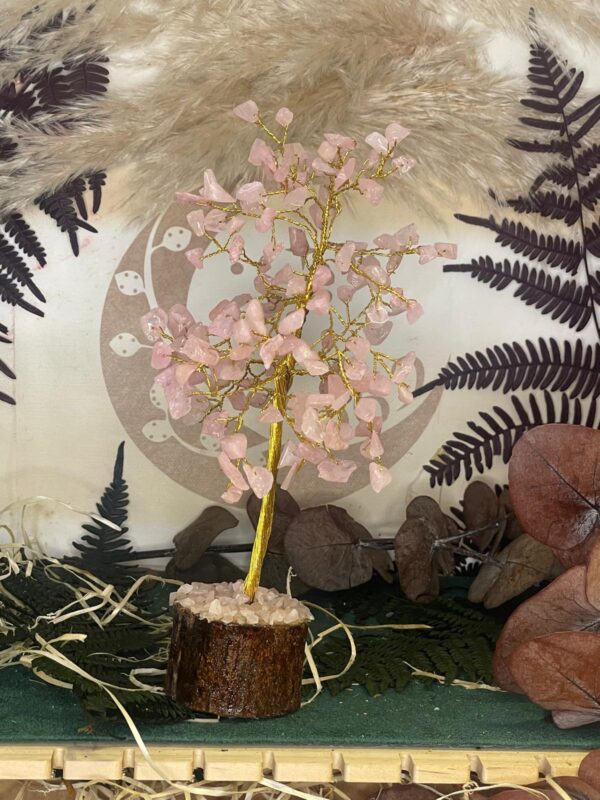 Árbol de Gemas de Cuarzo Rosa 150 piedras - Imagen 2
