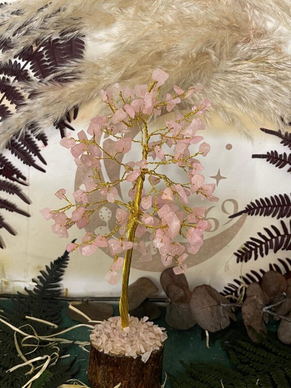 Árbol de Gemas de Cuarzo Rosa 150 piedras - Imagen 3