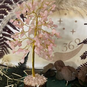 Árbol de Gemas de Cuarzo Rosa 150 piedras