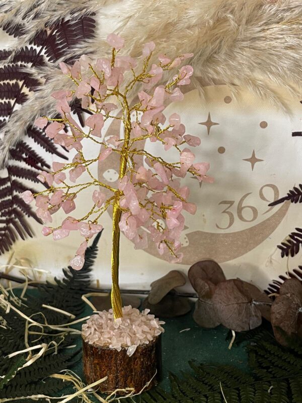 Árbol de Gemas de Cuarzo Rosa 150 piedras