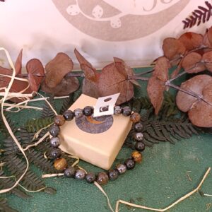 Pulsera Elástica Hematita/Obsidiana/Ojo de Tigre