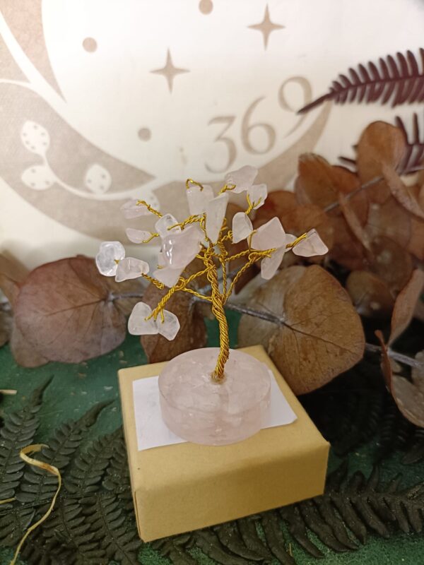 Árbol de Gemas Cuarzo Rosa 21 piedras - Imagen 3