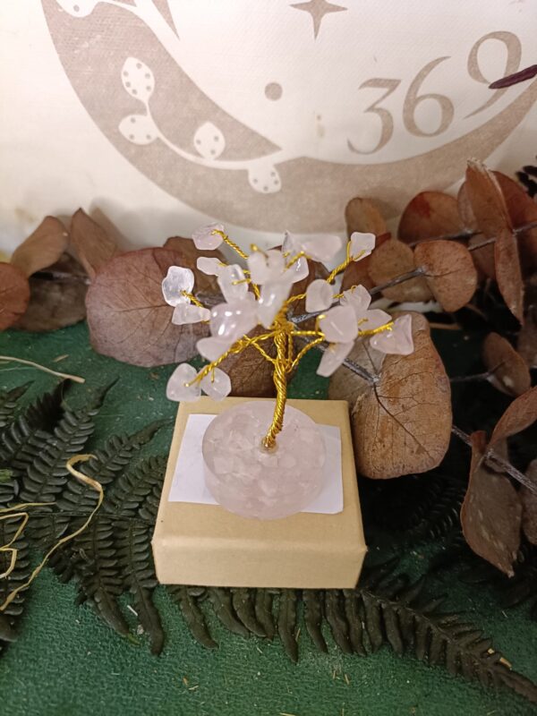 Árbol de Gemas Cuarzo Rosa 21 piedras - Imagen 2