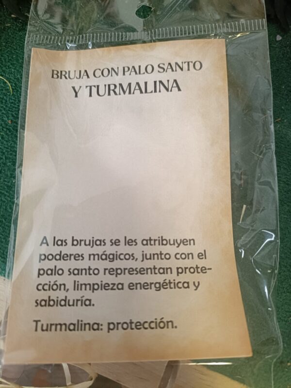 Figura Bruja con Palo Santo y Turmalina 5,5x3cm - Imagen 2