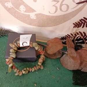 Pulsera Elástica de Chip en Piedra de Unakita