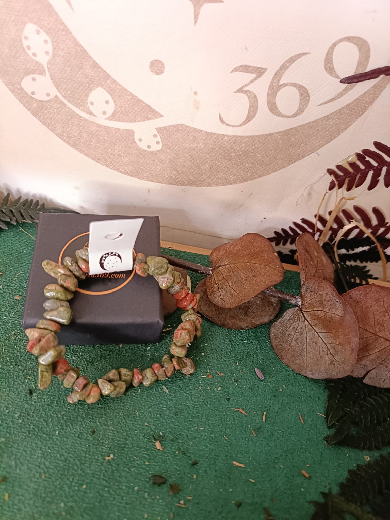 Pulsera Elástica de Chip en Piedra de Unakita