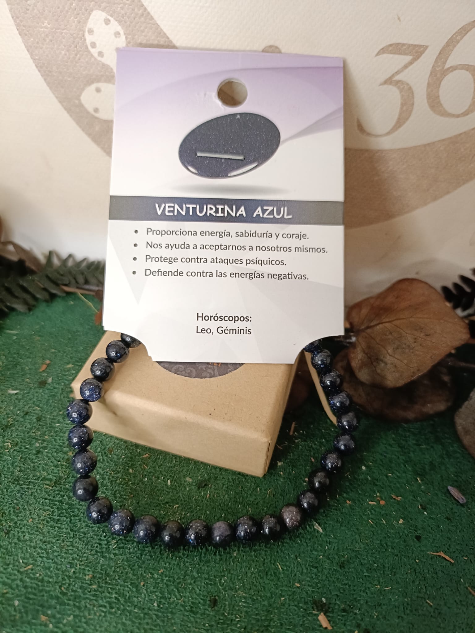 Pulsera Elástica de Lluvia de Estrellas (Venturina Azul) - Imagen 2