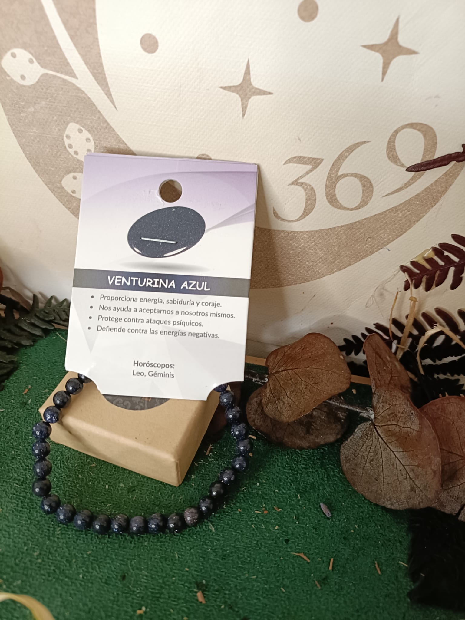 Pulsera Elástica de Lluvia de Estrellas (Venturina Azul)