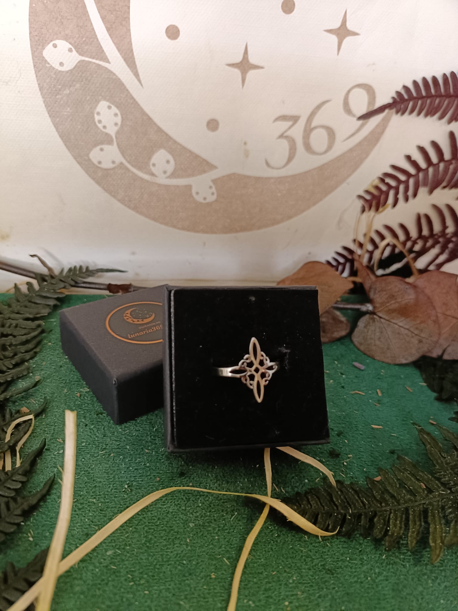 Anillo Ajustable Inoxidable de Nudo de Bruja