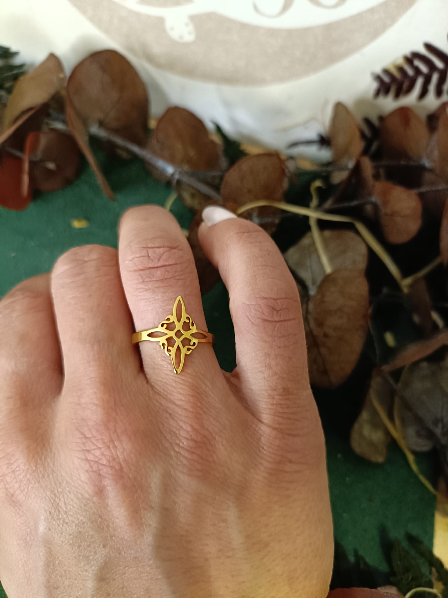 Anillo Ajustable Inoxidable de Nudo de Bruja - Imagen 4