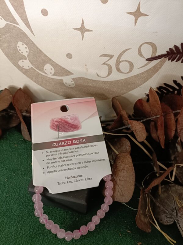 Pulsera Bola de Cuarzo Rosa A elegir - Imagen 3