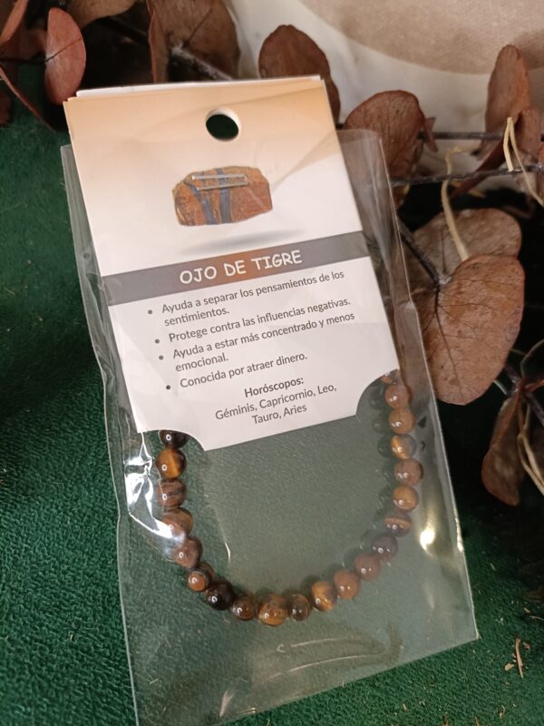 Pulsera Bola de Ojo de Tigre 6mm - Imagen 2