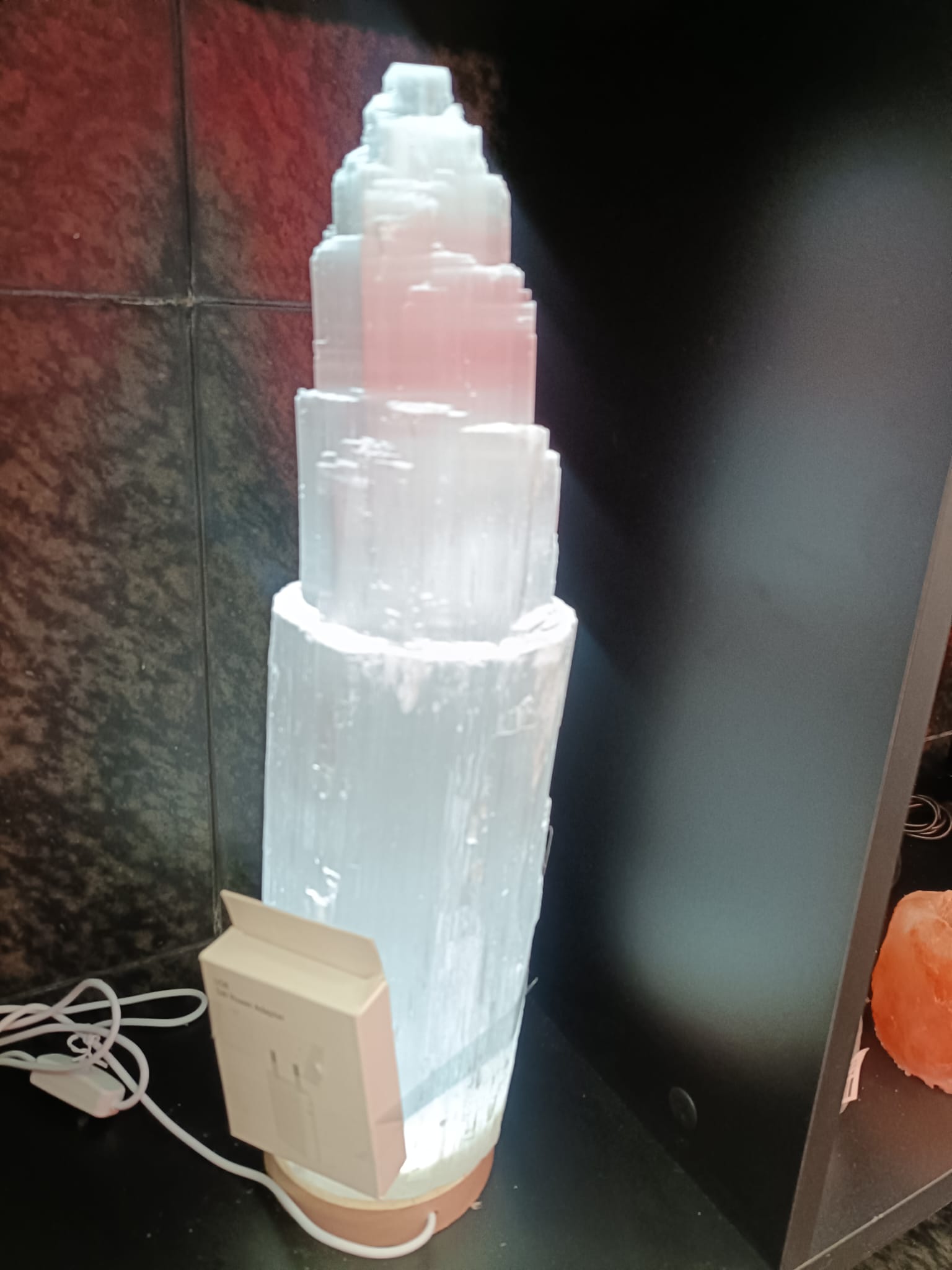 Lámpara de Selenita Natural (42x10 cm) - Imagen 6