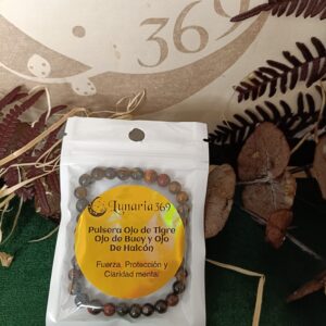 Pulsera Ojo de Tigre, Buey y Halcón (6 mm)