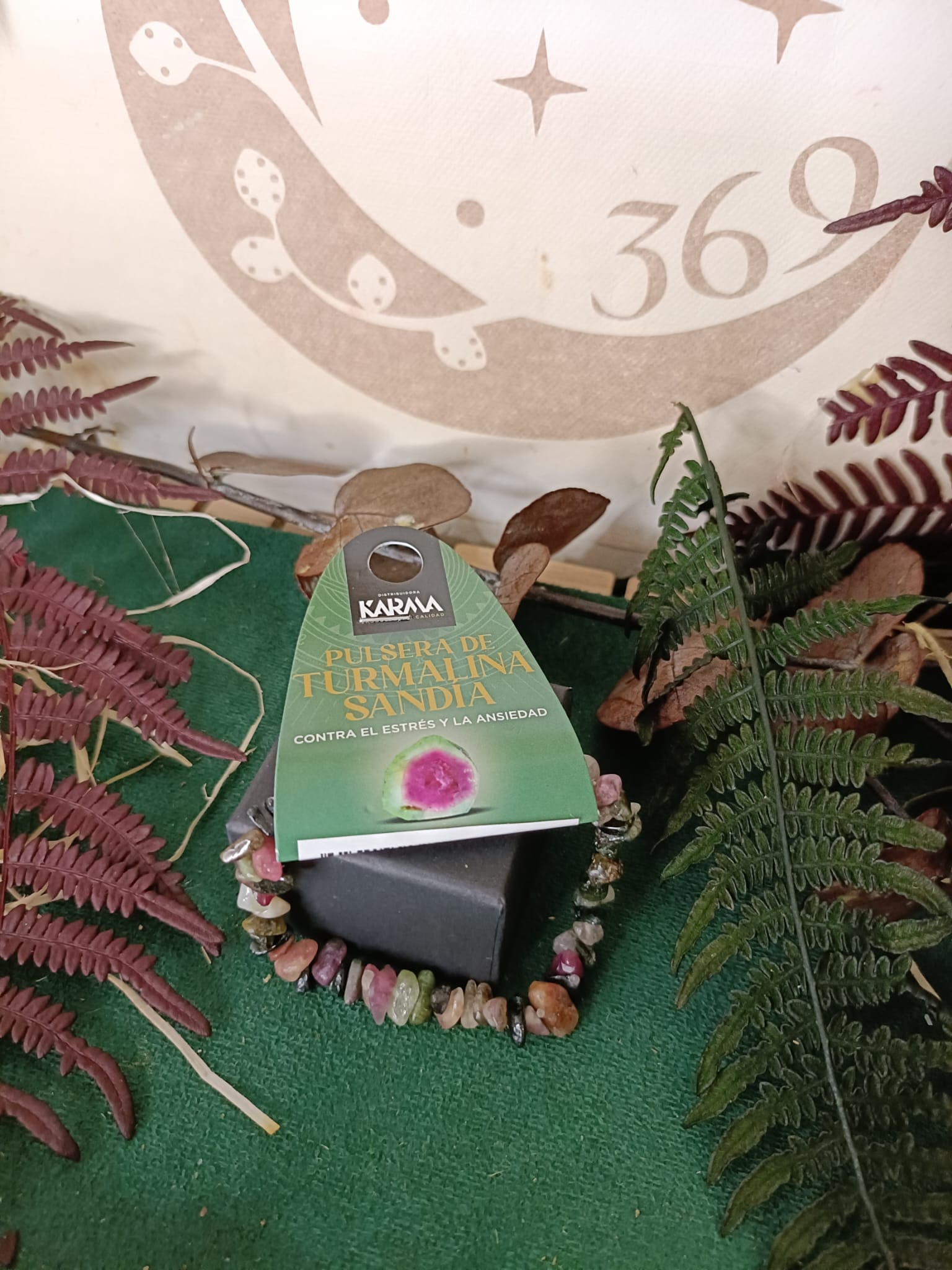 Pulsera Chip Elástica de Turmalina Sandía