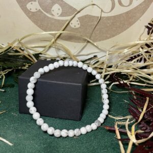 Pulsera Howlita Blanca 4mm – Calma, Paz y Energía Positiva