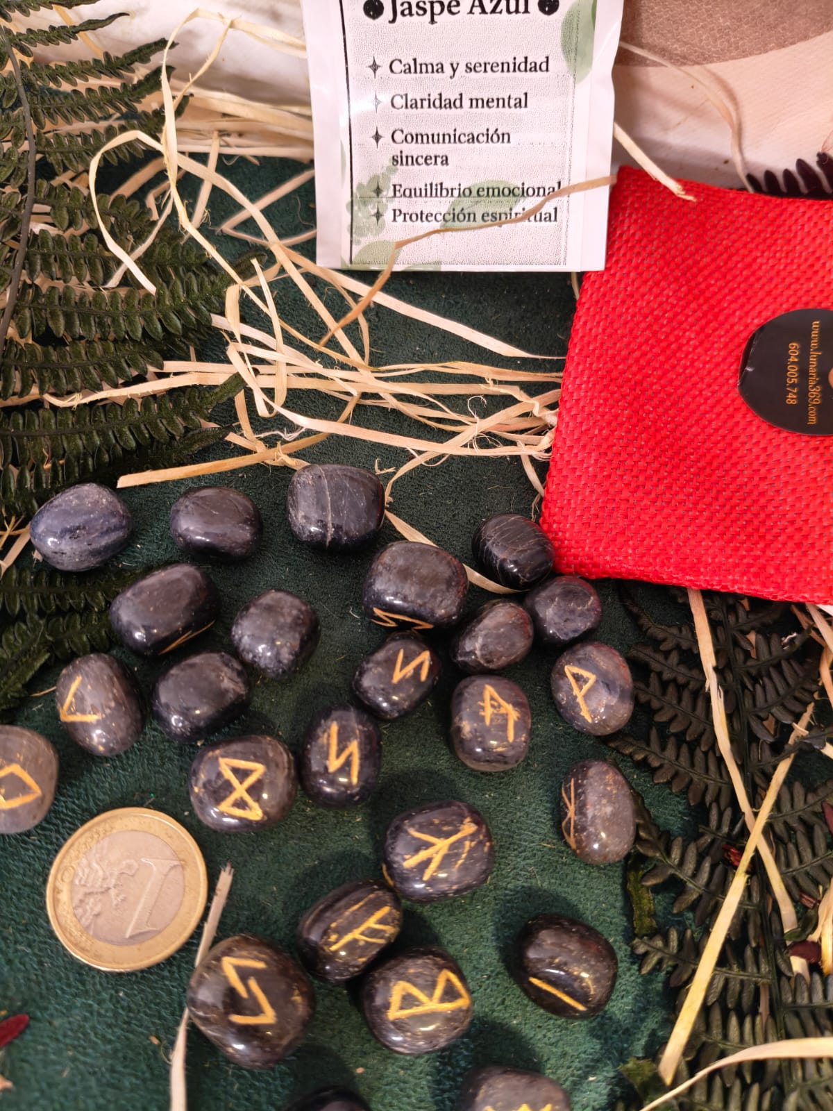 Set de Runas de Jaspe Azul - Imagen 3