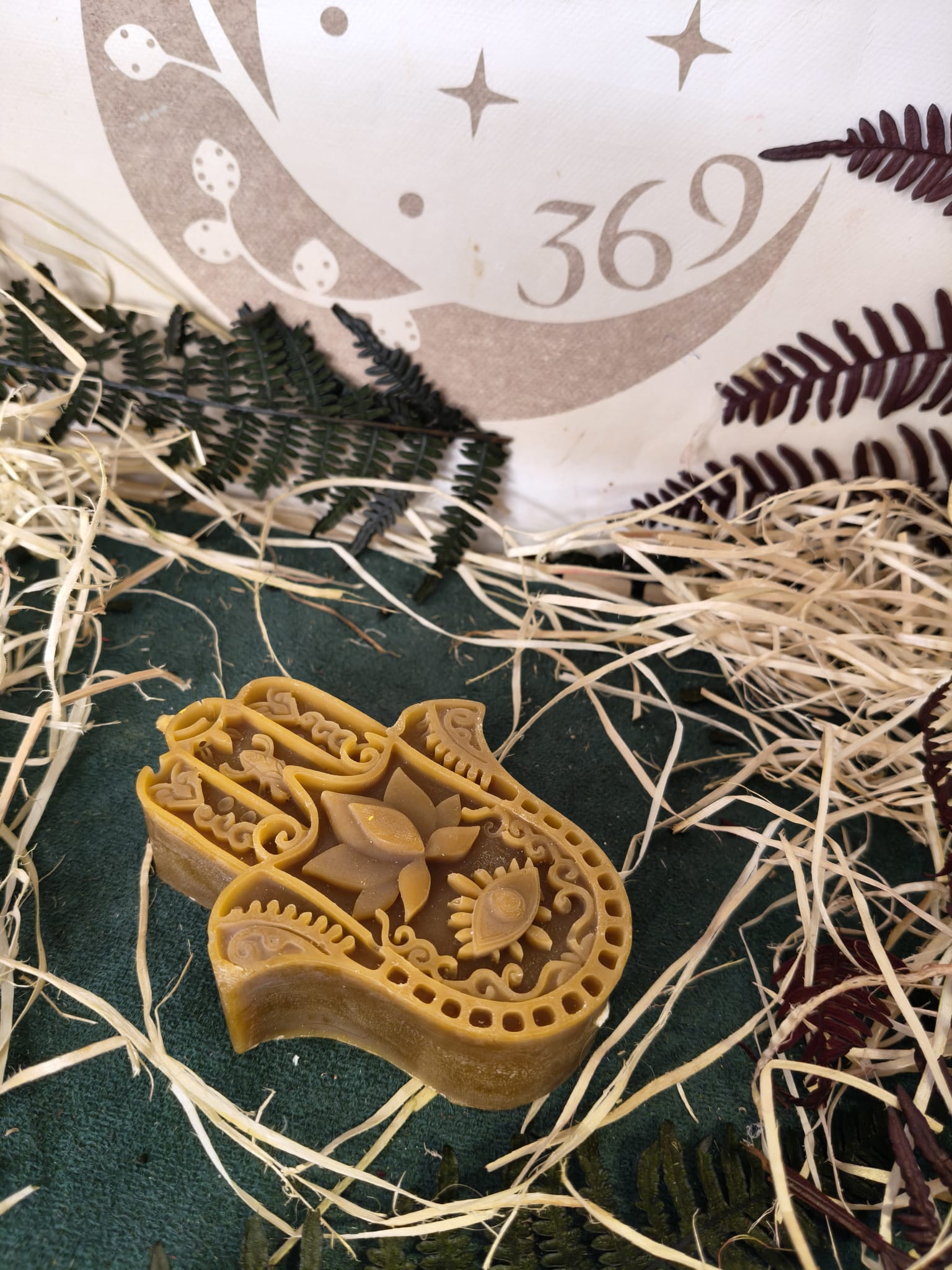 Vela de Miel Natural Mano de Fátima – Artesanal 100% Natural - Imagen 4