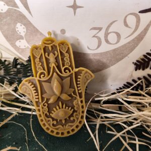 Vela de Miel Natural Mano de Fátima – Artesanal 100% Natural