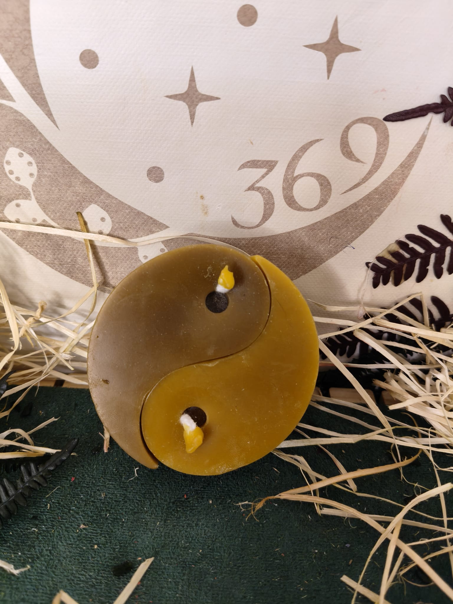 Vela de Miel Natural Ying Yang – Artesanal 100% Natural - Imagen 2