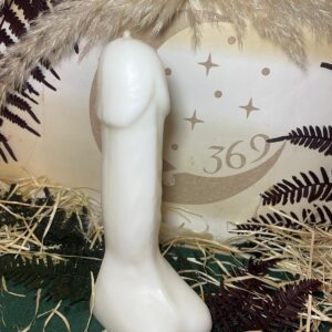 Vela Blanca Falo 18 cm – Ritual de Potencia, Fertilidad y Unión