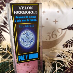 🔮 Velón Herbóreo Paz y Unión Consagrado con Hierbas, Aceite y Oración