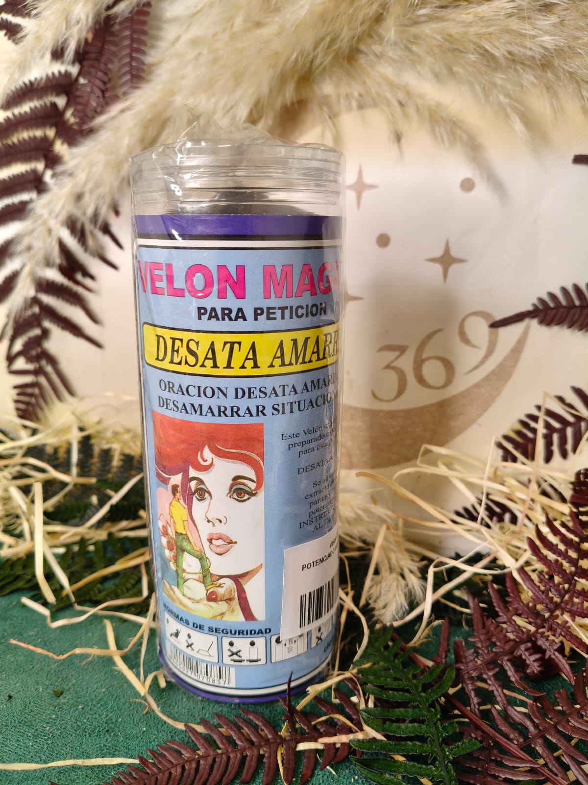 🔮 Velón Desata Amarres con Oración y Aceite de Unción