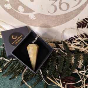 🔮 Péndulo Facetado de Cuarzo Limón