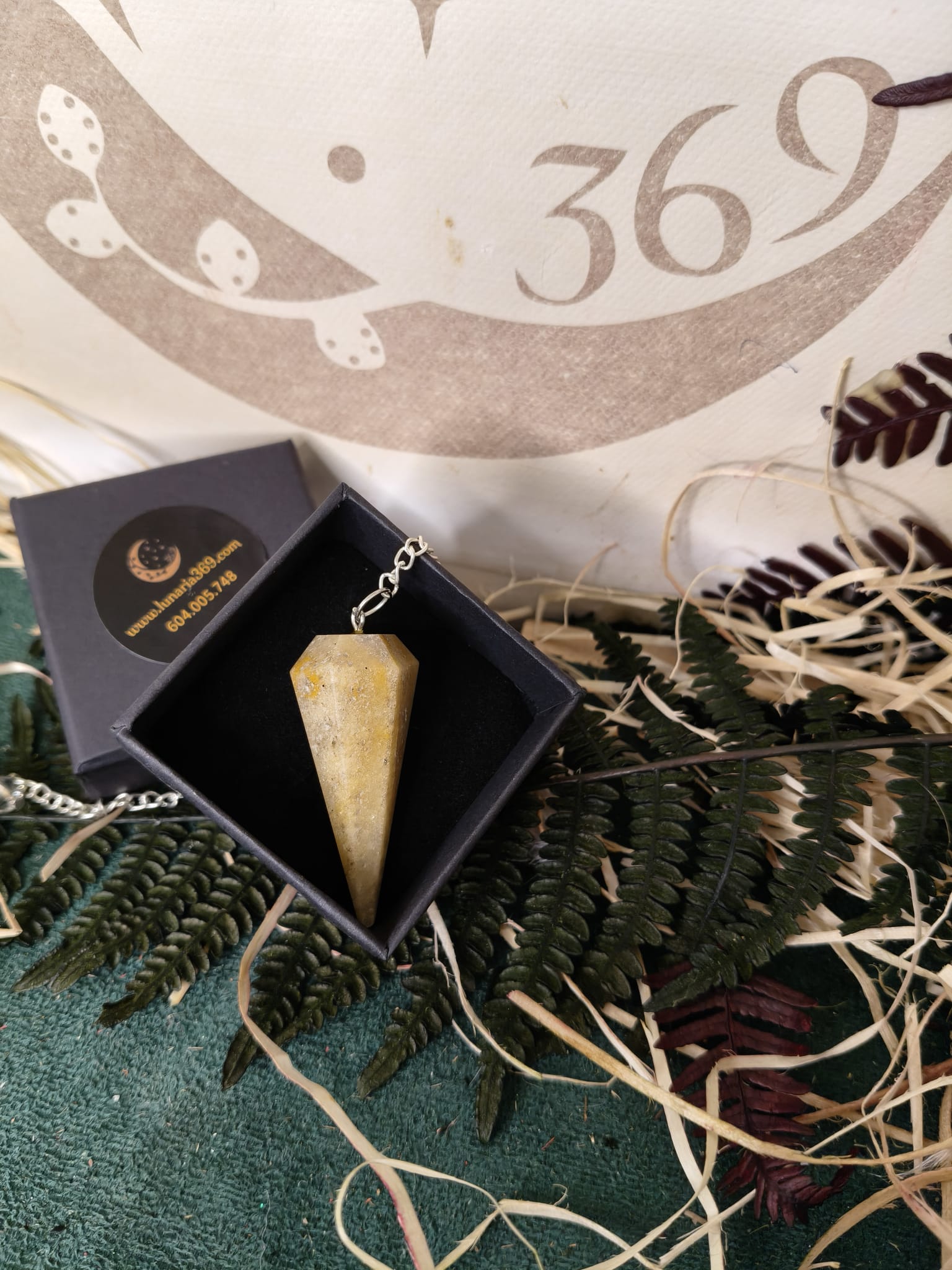 🔮 Péndulo Facetado de Cuarzo Limón