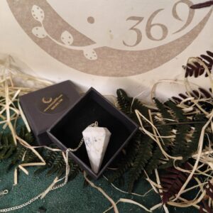 Péndulo Facetado de Howlita Blanca