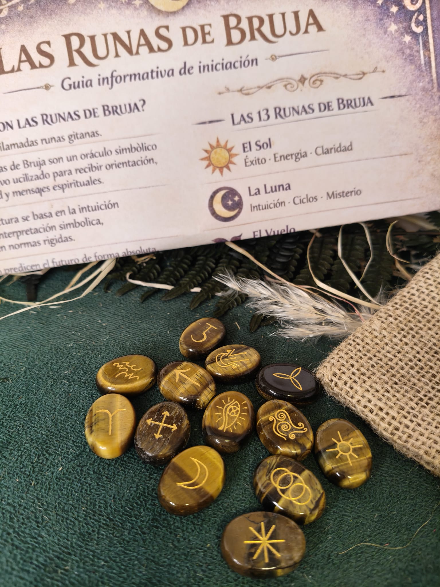✨ Set de Runas de Bruja de Ojo de Tigre – 13 Runas - Imagen 4