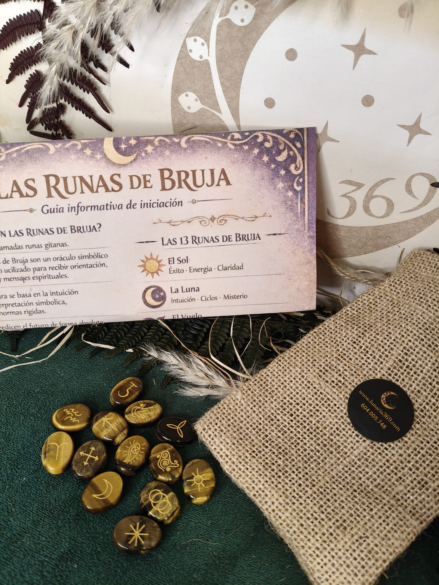 ✨ Set de Runas de Bruja de Ojo de Tigre – 13 Runas - Imagen 2