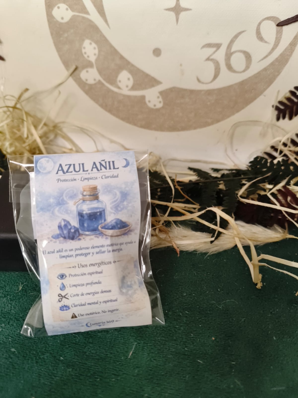 🔵 Azul Añil – Bloque de Protección (15 g aprox.)