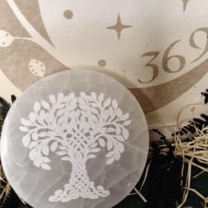 🌳 Placa de Selenita Árbol de la Vida 10 cm