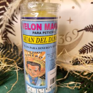 💰 Velón Juan del Dinero con Oración y Aceite de Unción