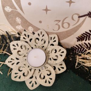 Portavela Flor Blanca Calada 12x3 cm