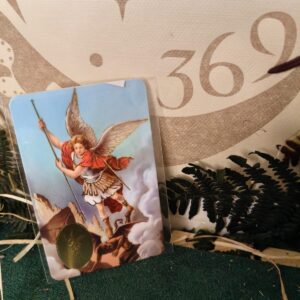 🔮 Estampa Arcángel Miguel con Relieve Dorado