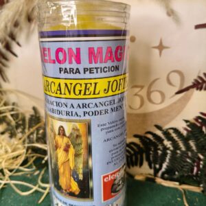 🔮 Velón Pro Arcángel Jofiel con Oración y Aceite de Unción